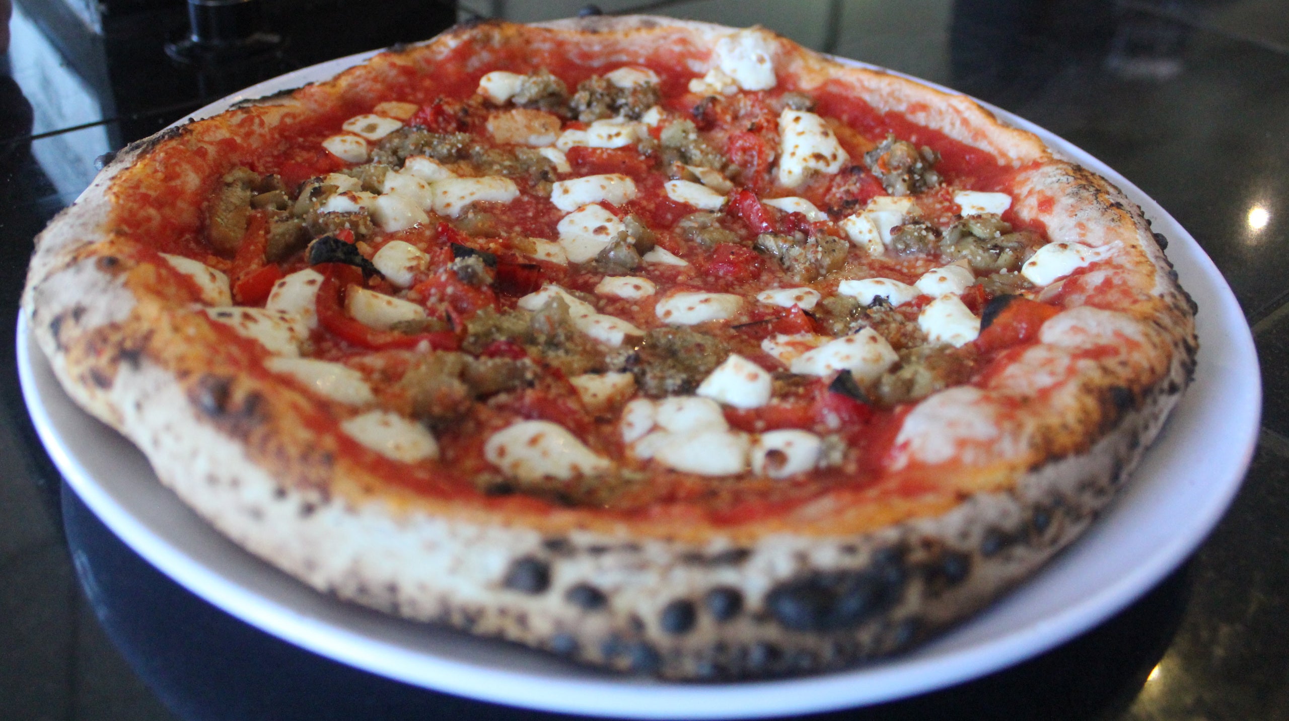 Eggplant & Red Pepper Pizza